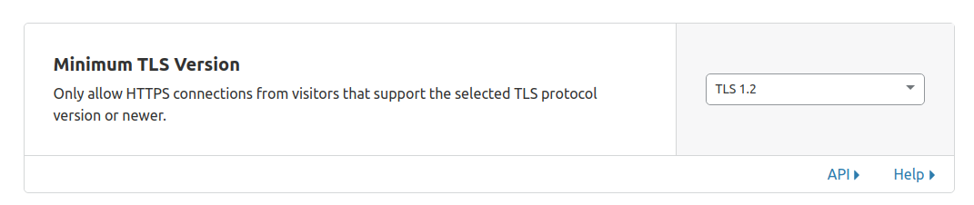 Set Minimum TLS 1.2