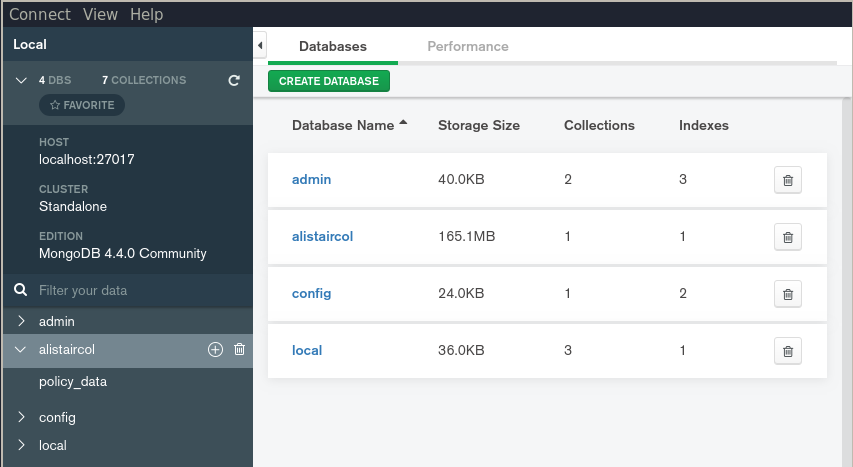 mongodb compass connect to localhost